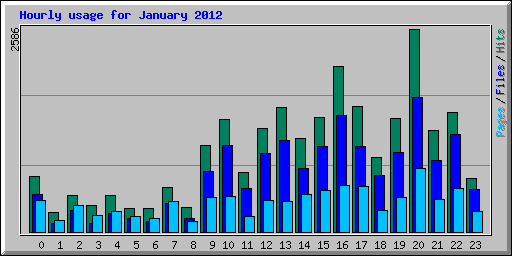 Hourly usage for January 2012
